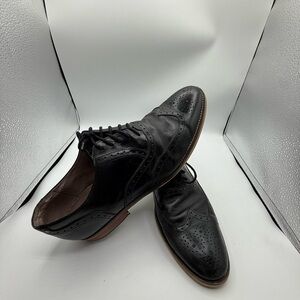 Johnston & Murphy Carriker Leather Wingtip Brogue Black Oxfords Size 11.5M